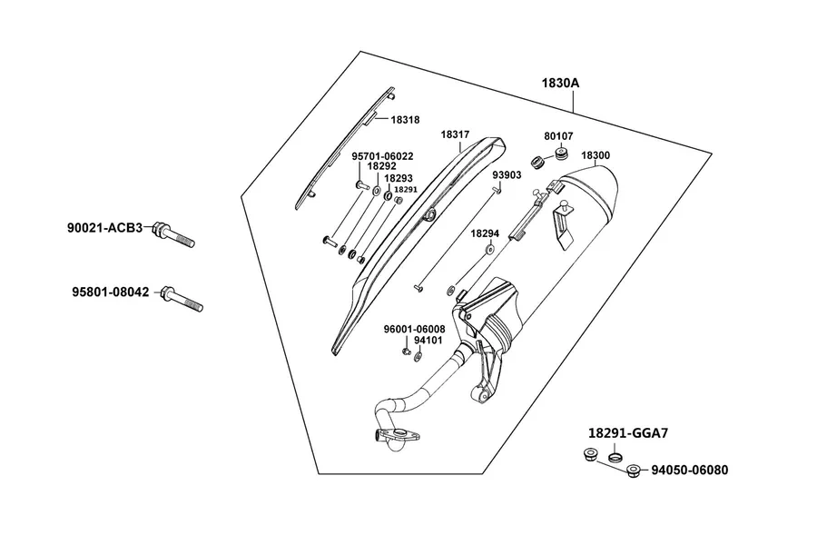 F14 Exhaust Muffler parts diagram