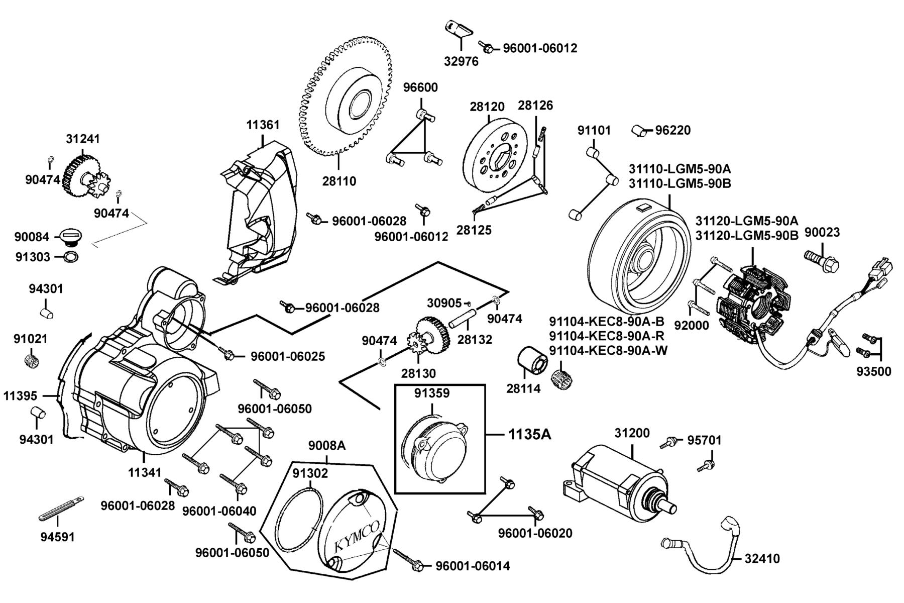 SPADE 150 FI(2018) Generator●Starting Motor parts diagram