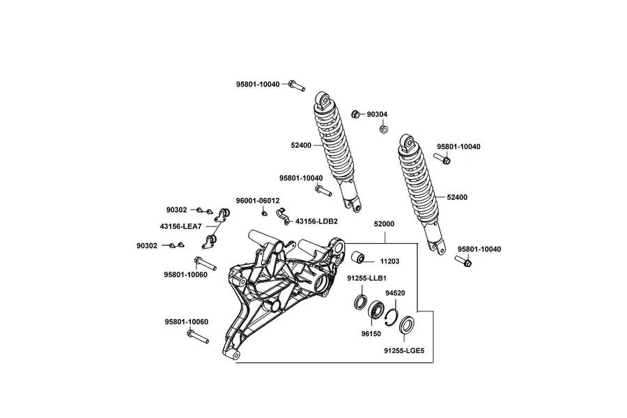 F16 Rr Cushion parts diagram
