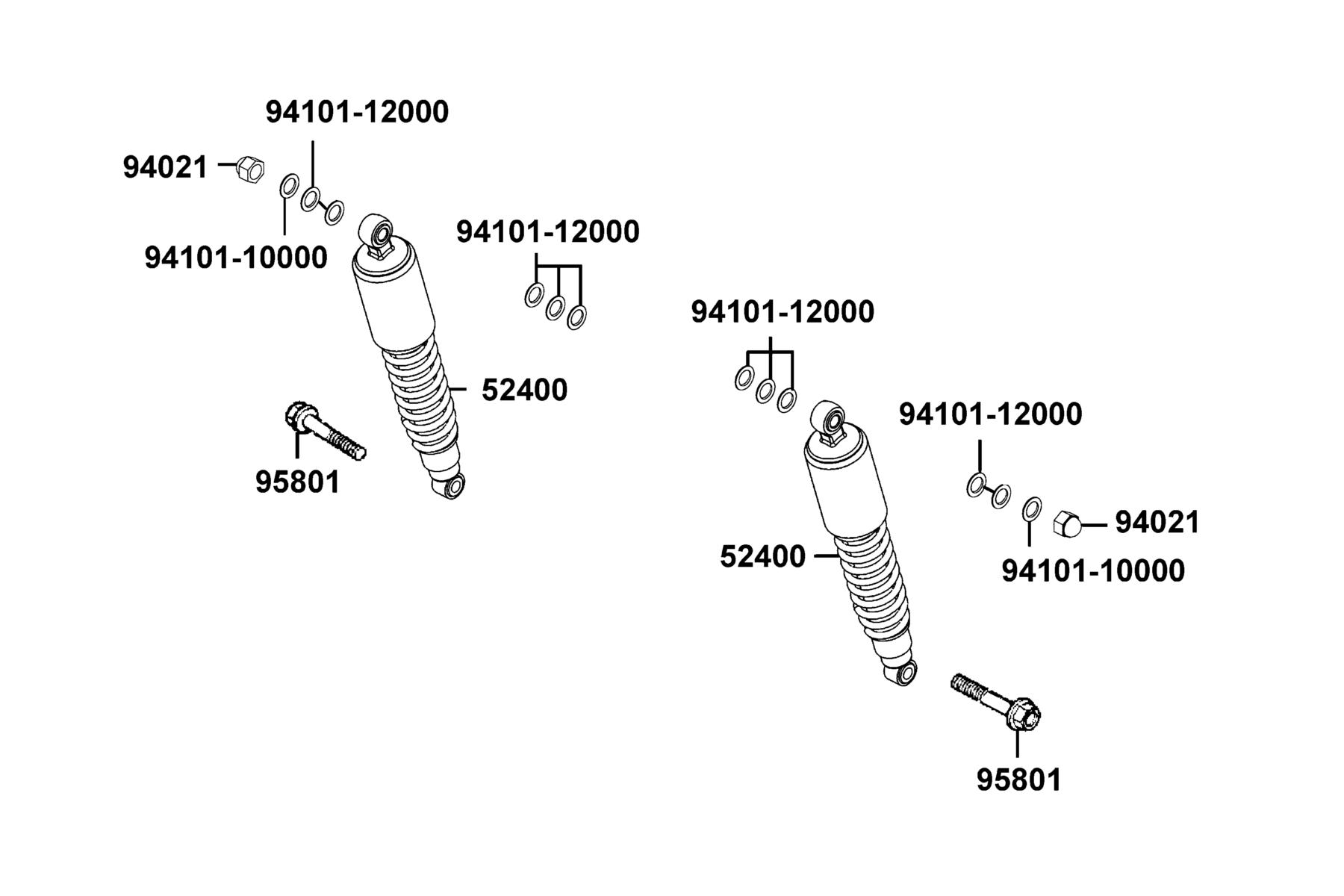 SPADE 150 FI(2018) Rear Cushion parts diagram