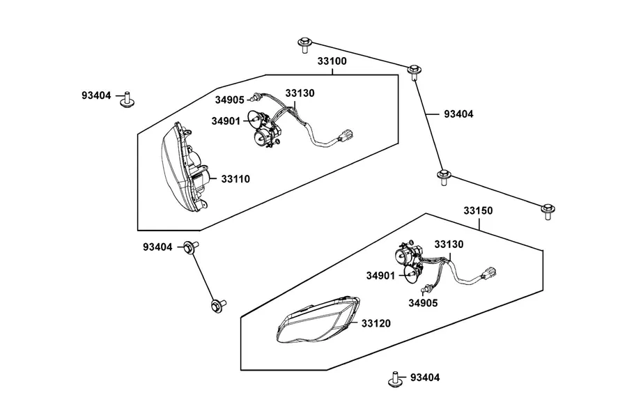 F01 Head Light parts diagram