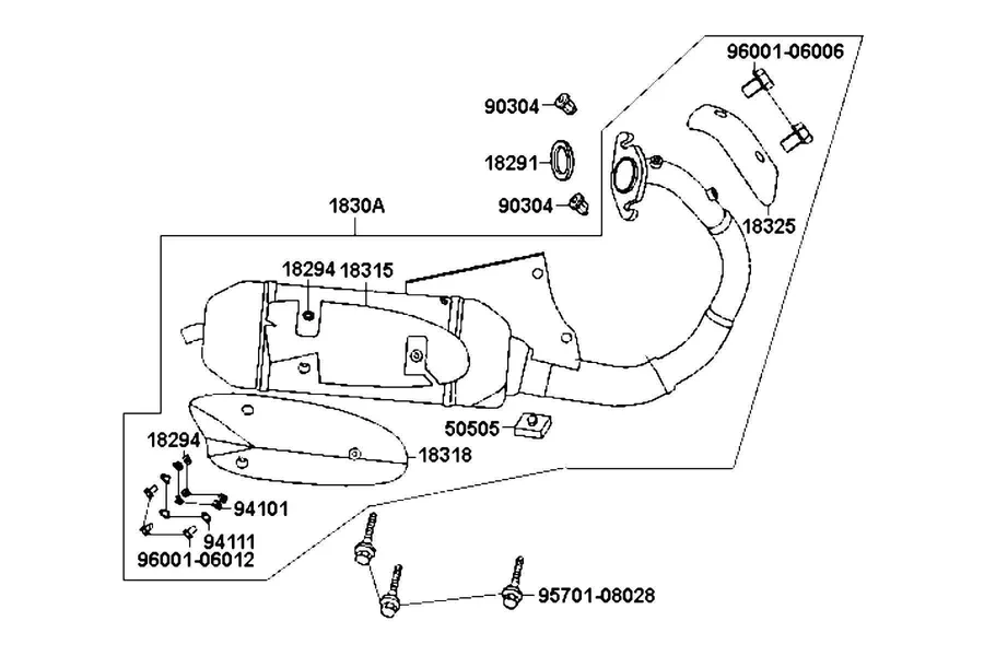 F15 Exhaust Muffler parts diagram