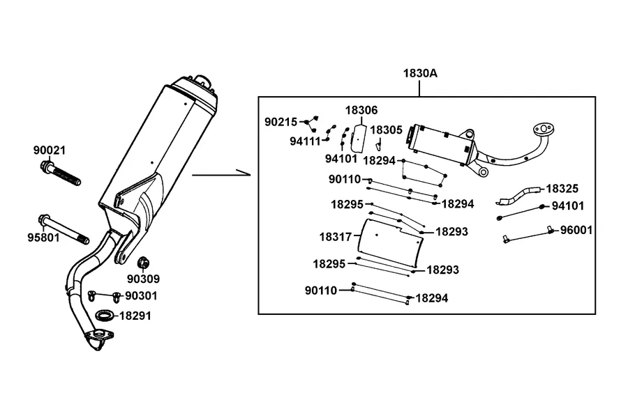 F14 Exhaust Muffler parts diagram