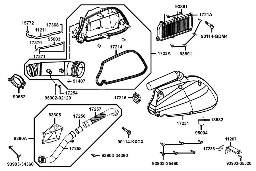 F13 Air Cleaner parts diagram