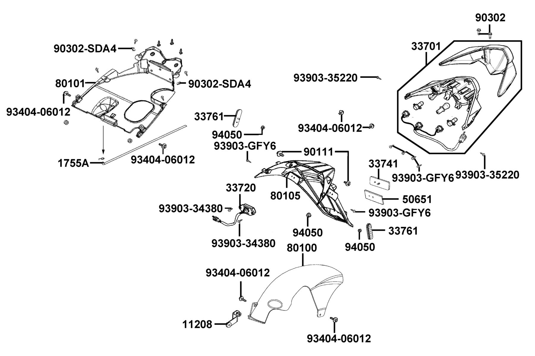 SUPER 8 50X (2023) Tail Light parts diagram