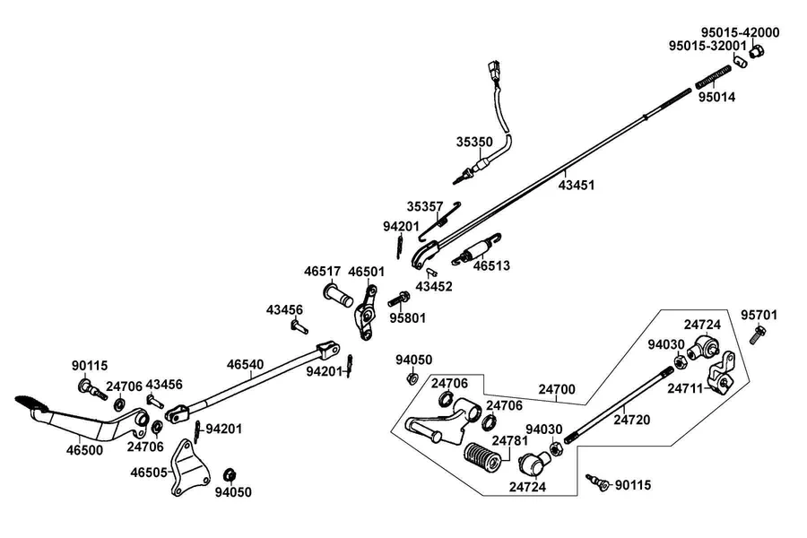 F18 Pedal parts diagram