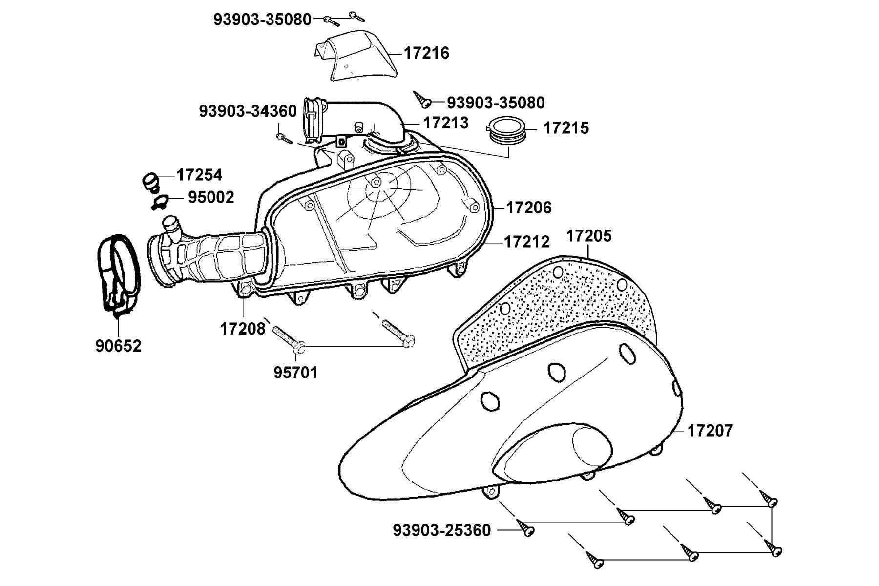 KYMCO SUPER 9 (2003-2004) Air Cleaner parts diagram