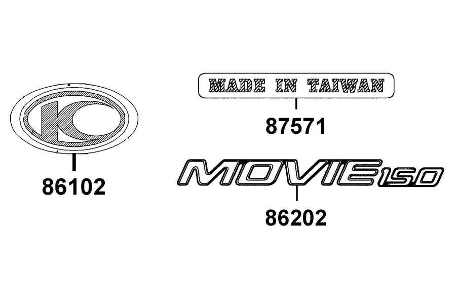 F25 Emblem and Stripe parts diagram
