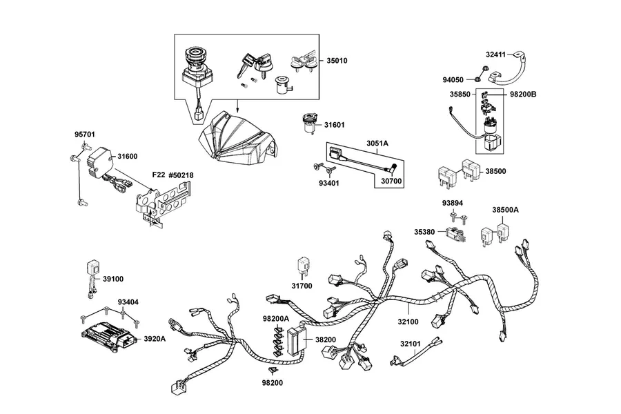 F21 Harness Wire parts diagram