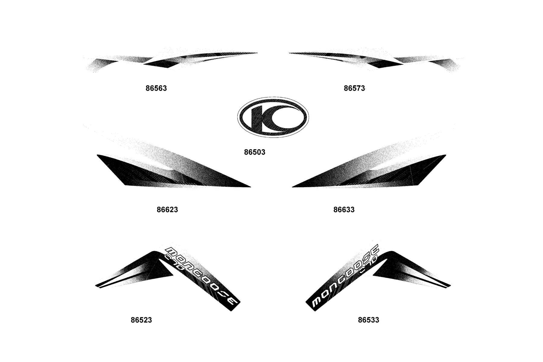 Mongoose 270(2018) Emblem ● Stripe parts diagram