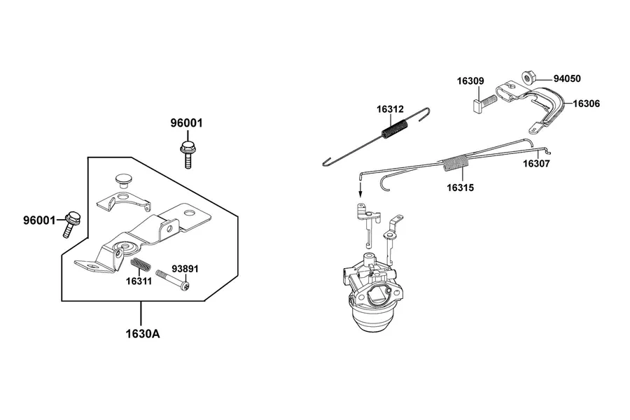 E11 Carburetor Assy Stay parts diagram