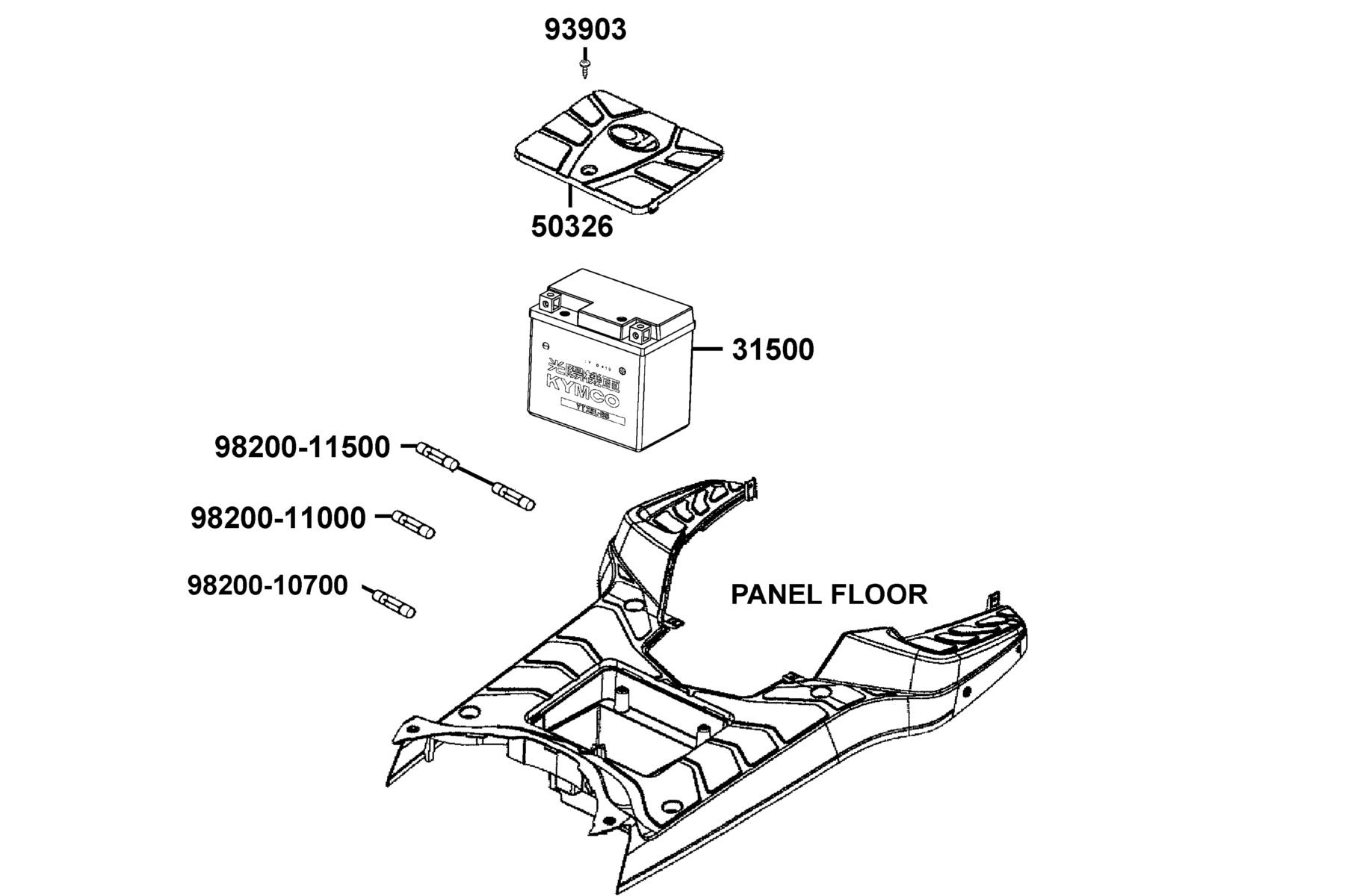 SUPER 8 150X(2020) Battery parts diagram