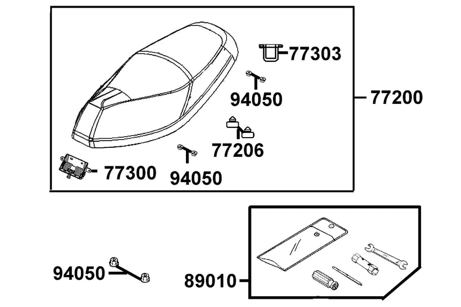 F09 Seat parts diagram