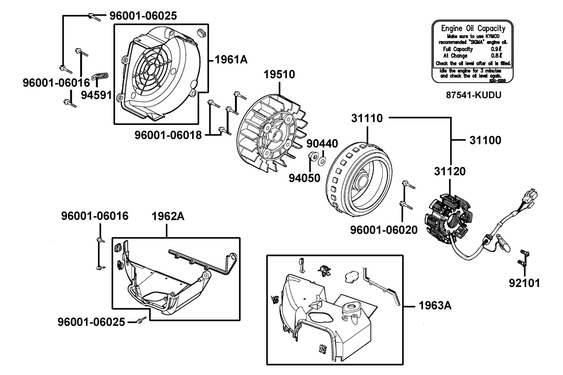 LIKE(2019~) Fan Cover ● Generator parts diagram