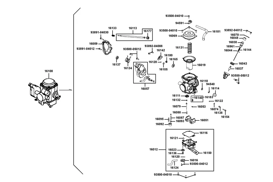 E10 Carburetor parts diagram