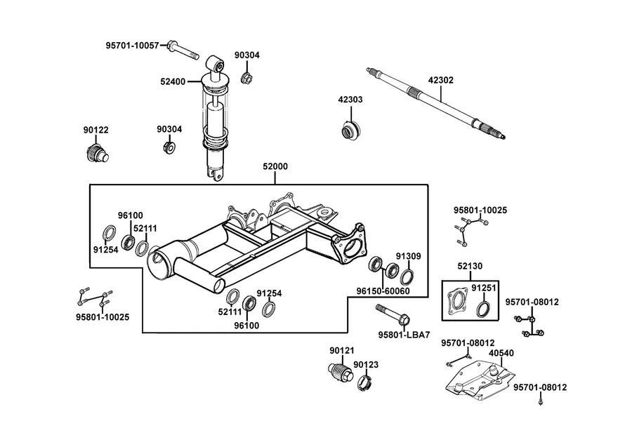 F18 Rear Fork parts diagram