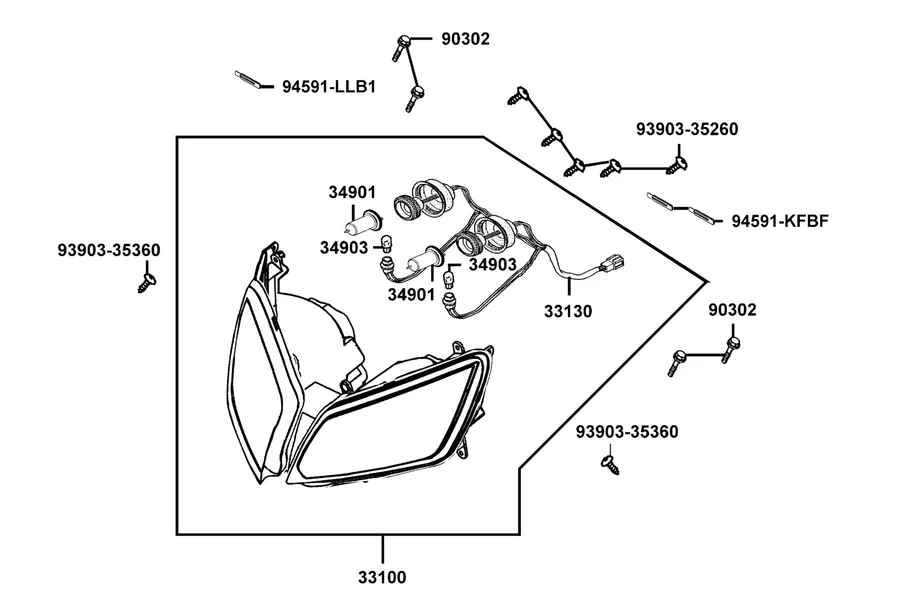F01 Head Light parts diagram