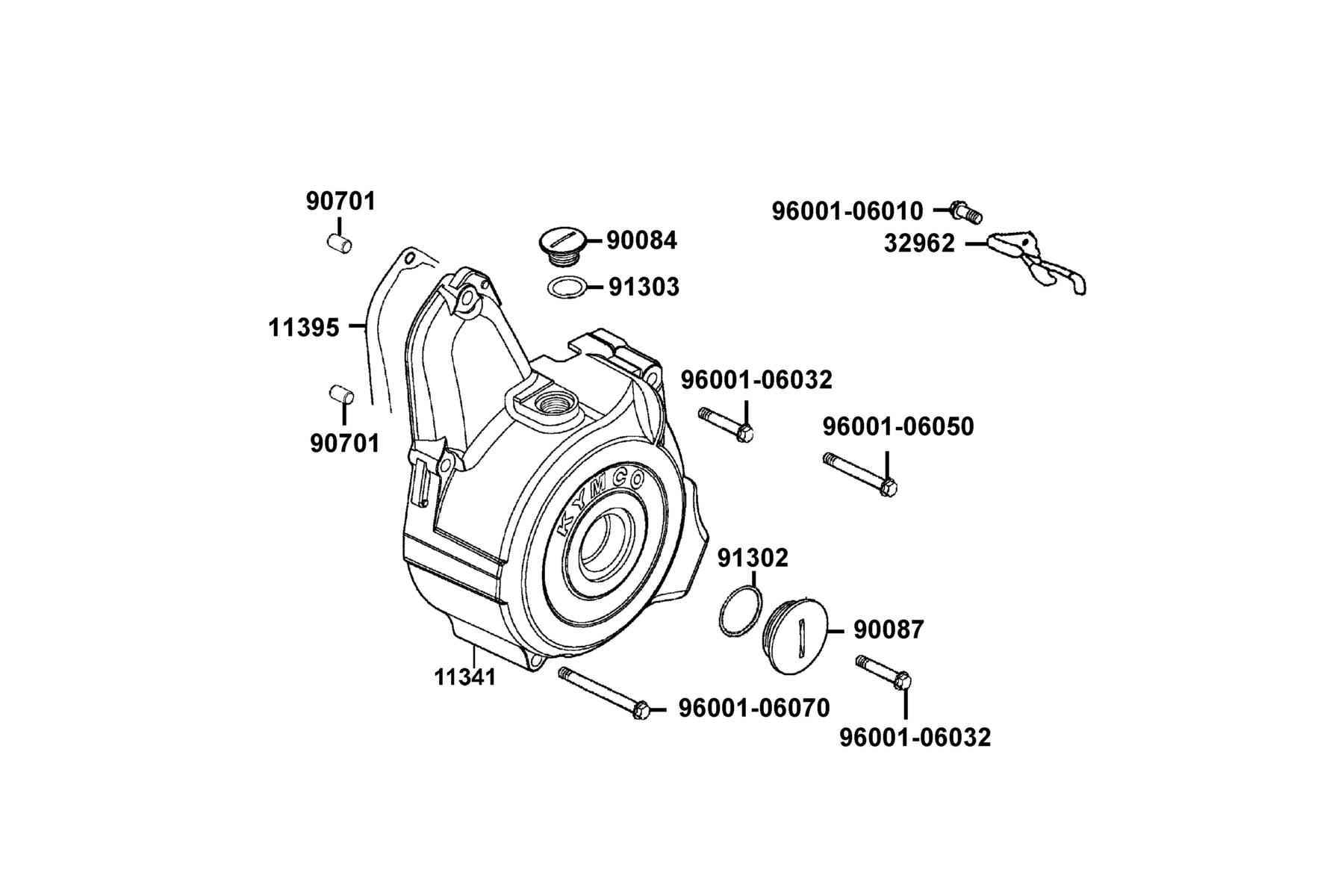 K-PIPE 125(2016~) Crankcase Left Cover parts diagram
