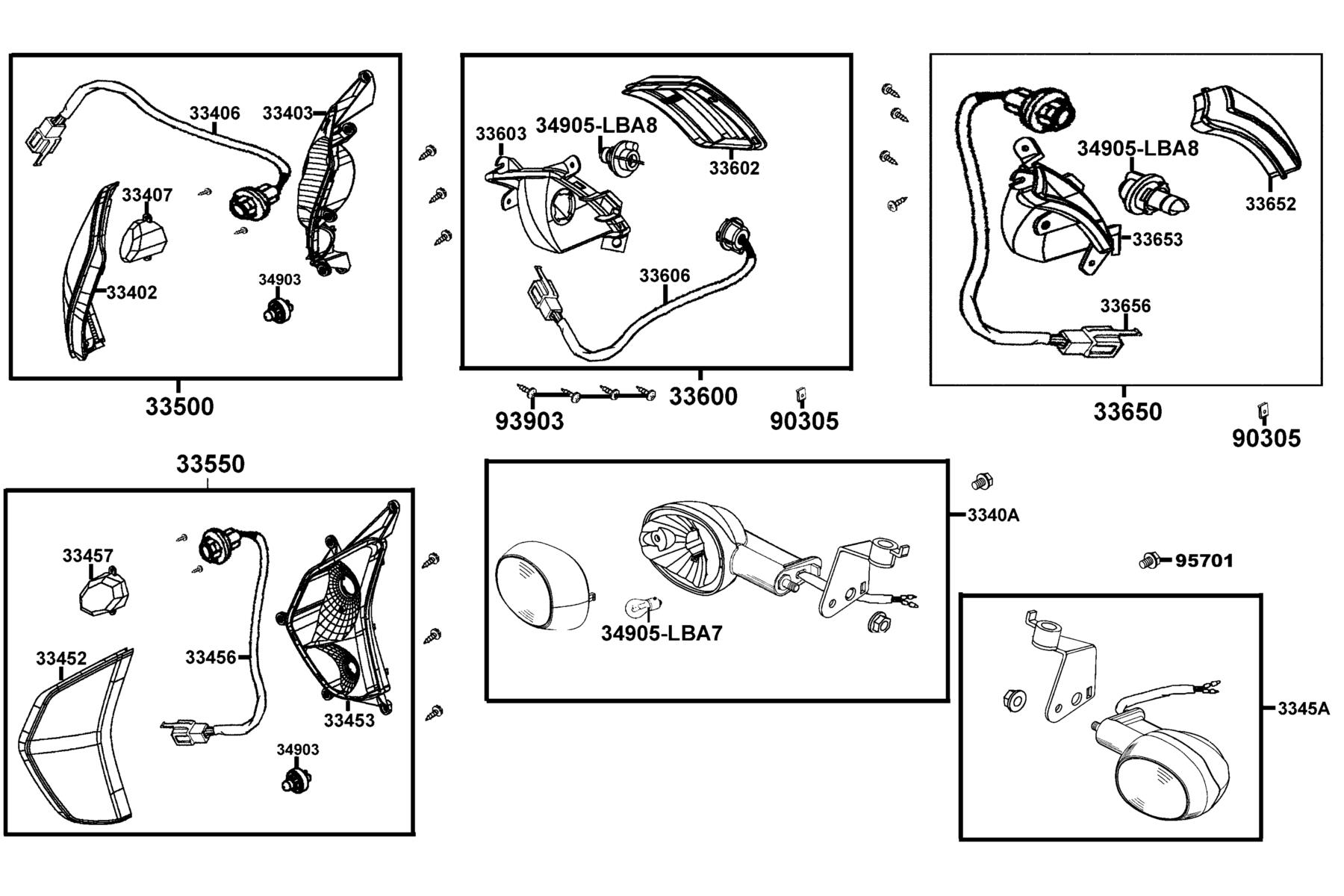 LIKE 200(2010~) Front Winker parts diagram