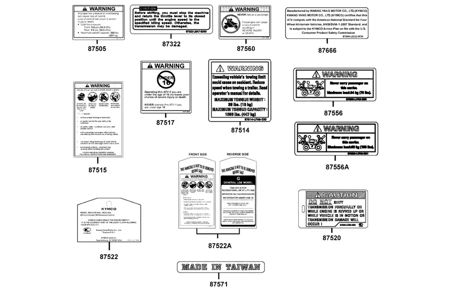 F23 Caution Label parts diagram