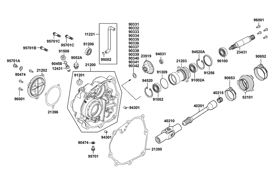 E07 Case Comp Mission parts diagram