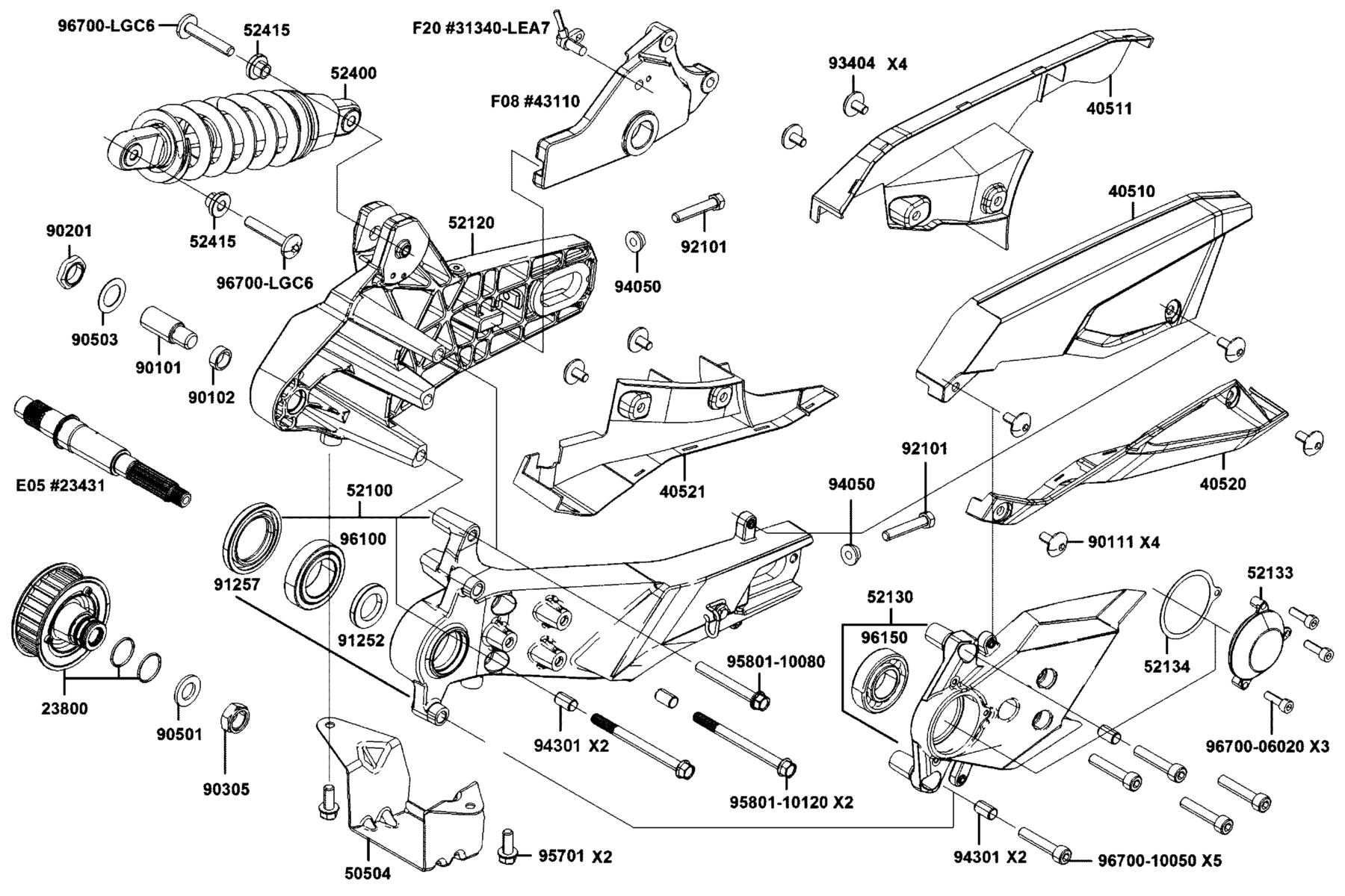 CV3 2023 Rear Cushion parts diagram