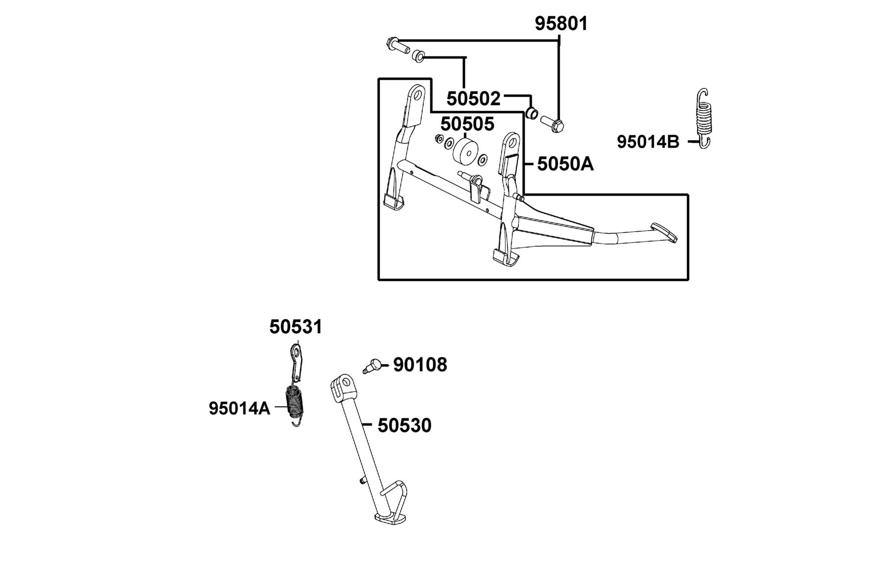 Like 150i ABS (2023) Stand ● Kick Starter Arm parts diagram