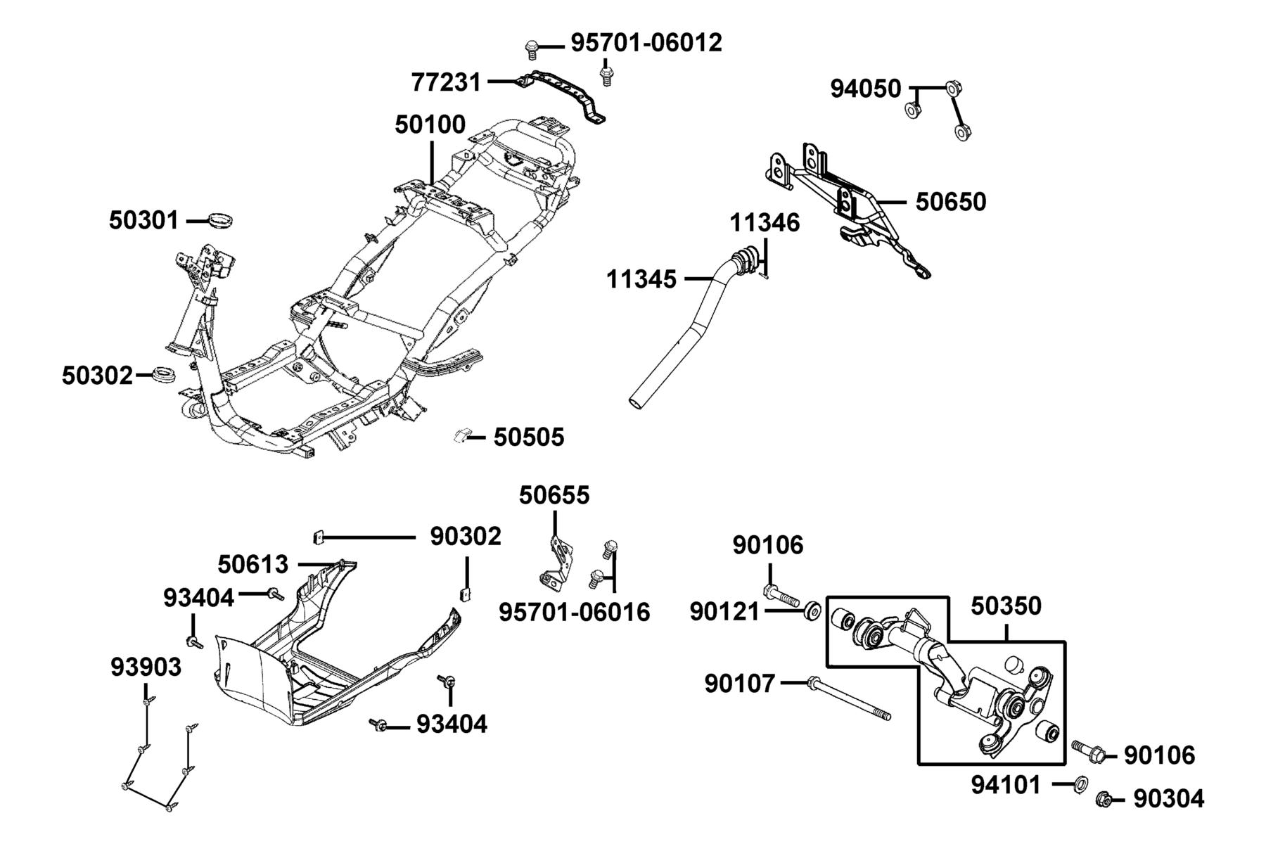 SUPER8 150X OFF-ROAD(2015~) Frame Body parts diagram