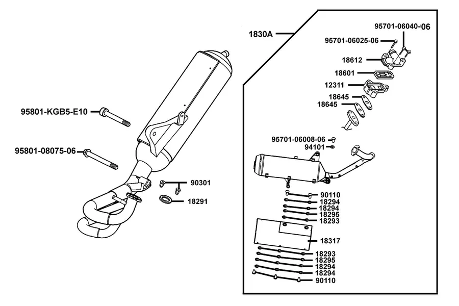 F15 Exhaust Muffler parts diagram