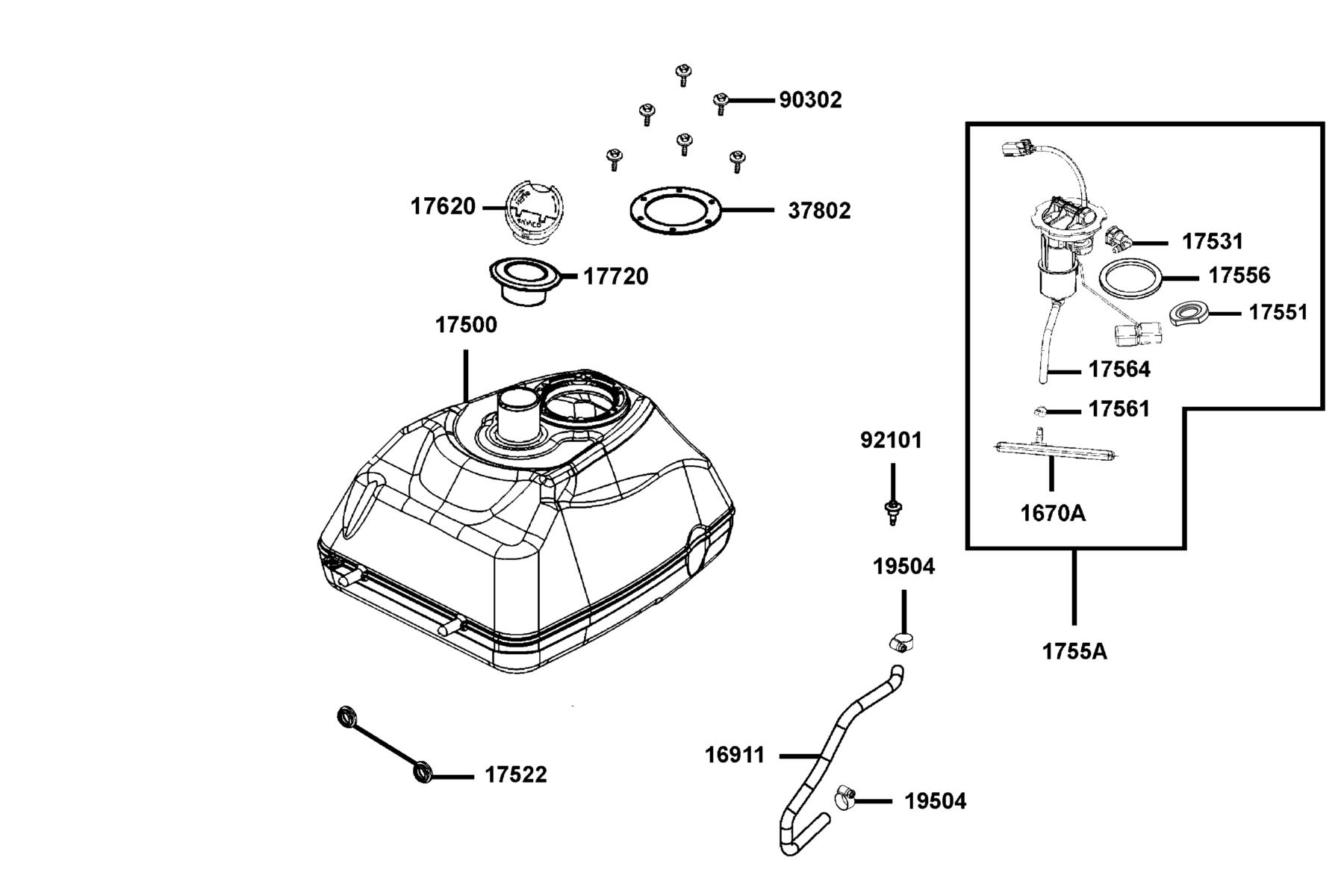 MXU 450i (2017~) Fuel Tank parts diagram
