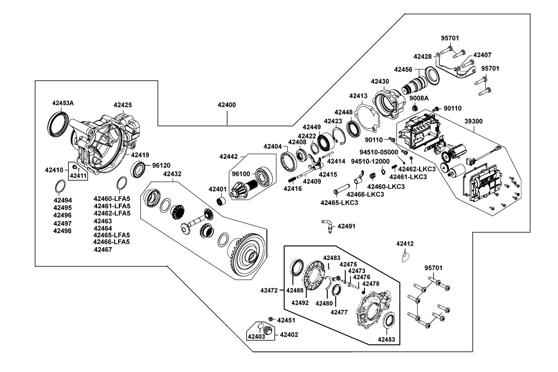 MXU 700i(2018) Separated Parts Of Fr Final Differential parts diagram