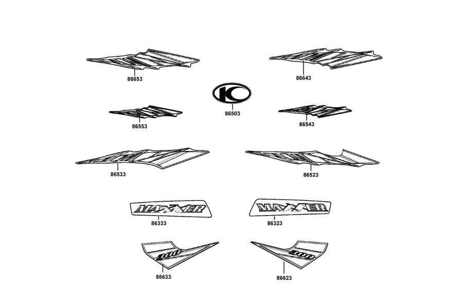 F25 Emblem and Stripe parts diagram