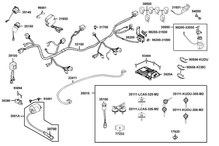 F20 Harness Wire parts diagram