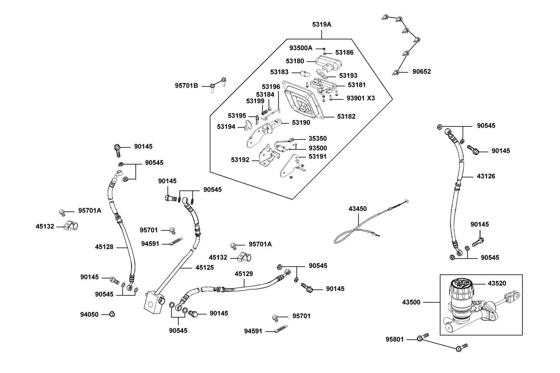 UXV 700i LE EPS(2020) Hose Assy Rr Brk parts diagram
