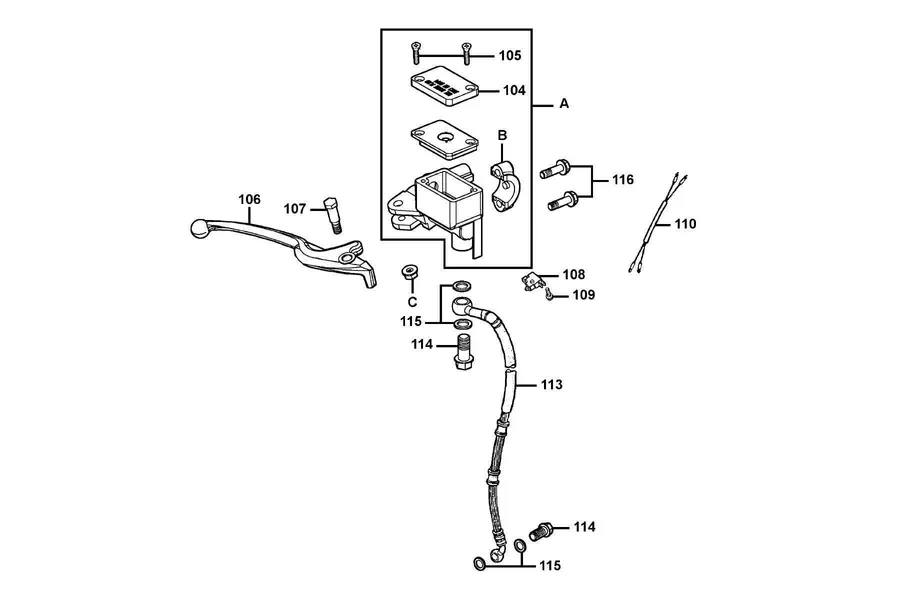 F04 Brake Master Cylinder parts diagram