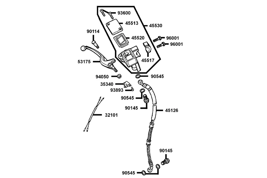 F04 Brake Master Cylinder parts diagram