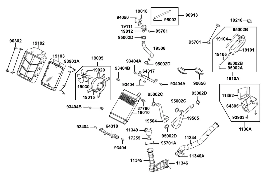 F23 Radiator parts diagram