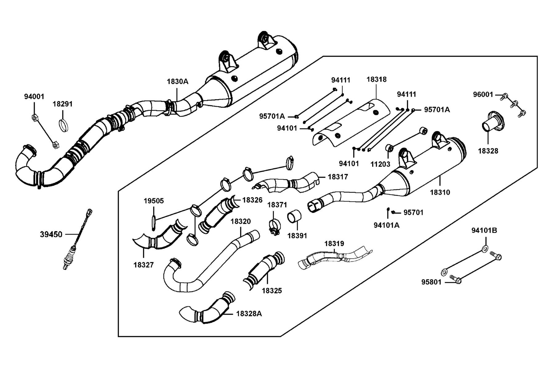 MXU 700i LE(2021) Exhaust Muffler parts diagram