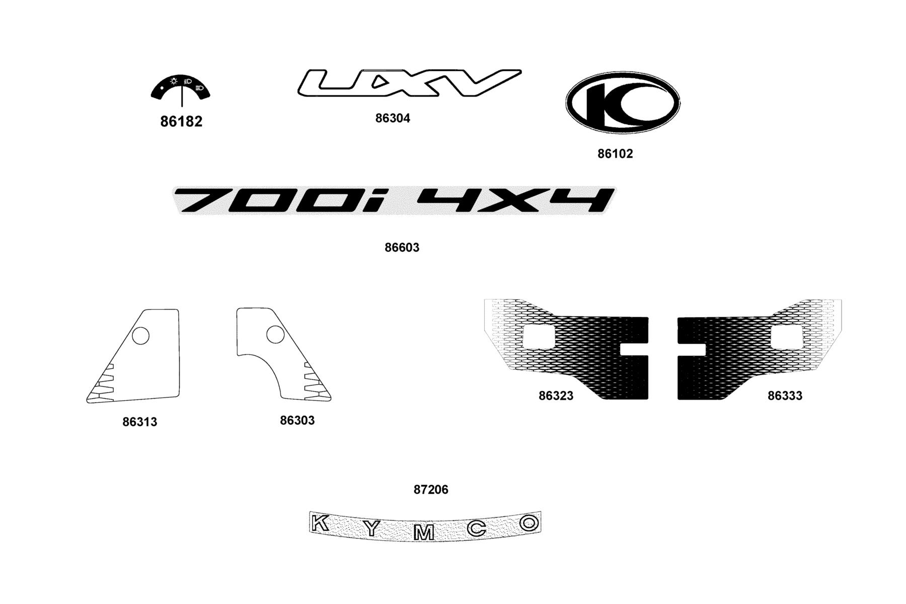 UXV 700i 2023MY Emblem ● Stripe parts diagram