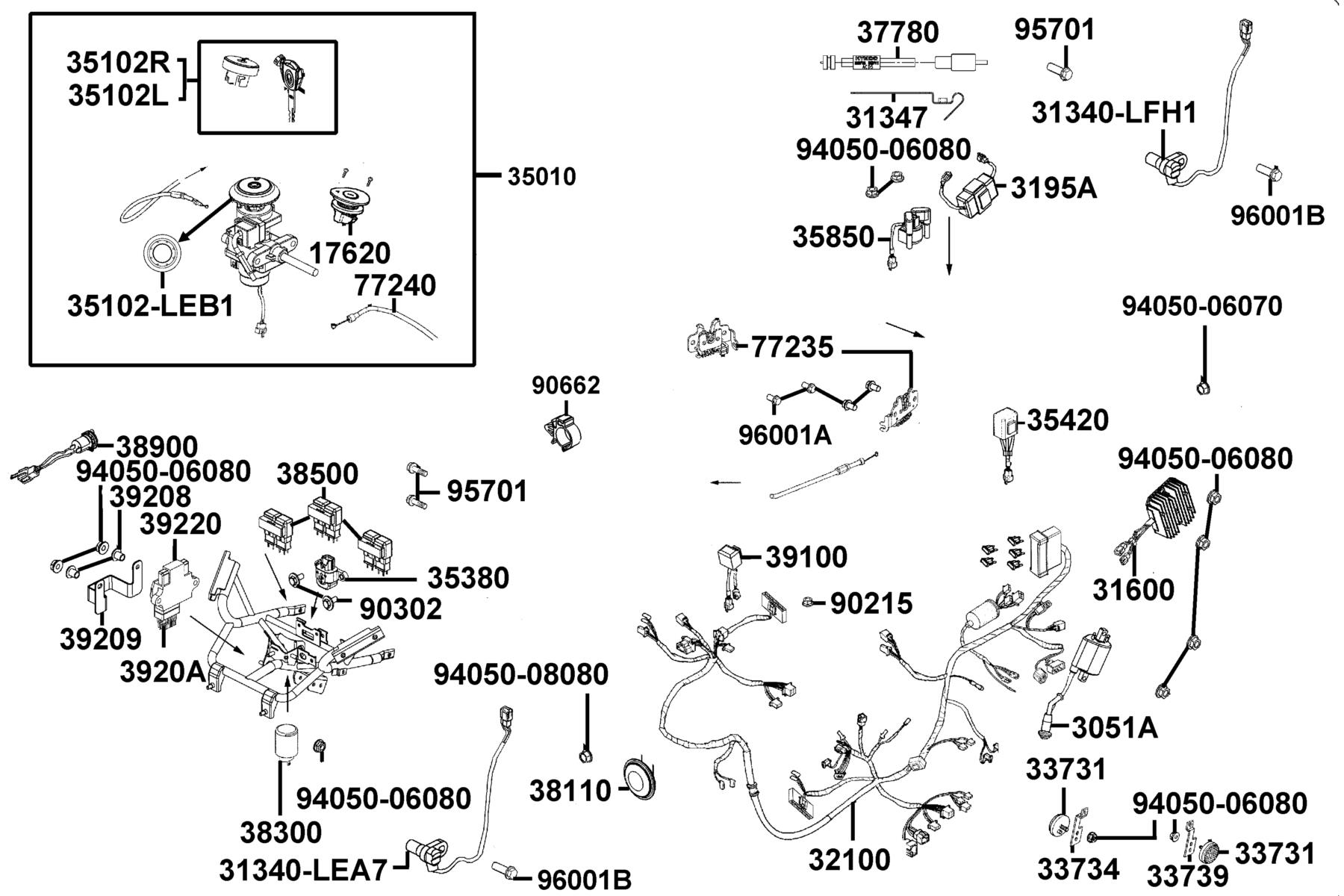 X-TOWN 300（2018） Wire Harness parts diagram