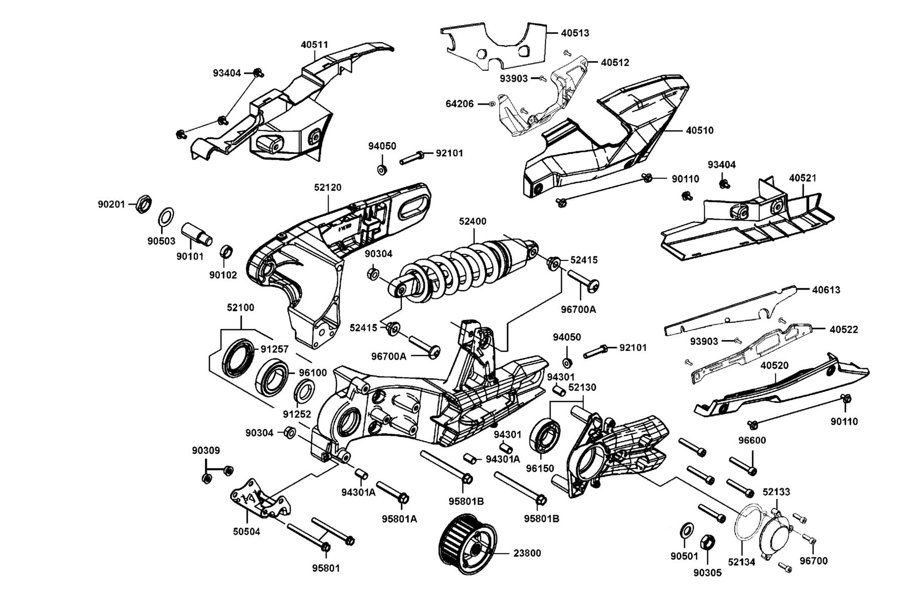 AK550(2021) Rear Cushion parts diagram