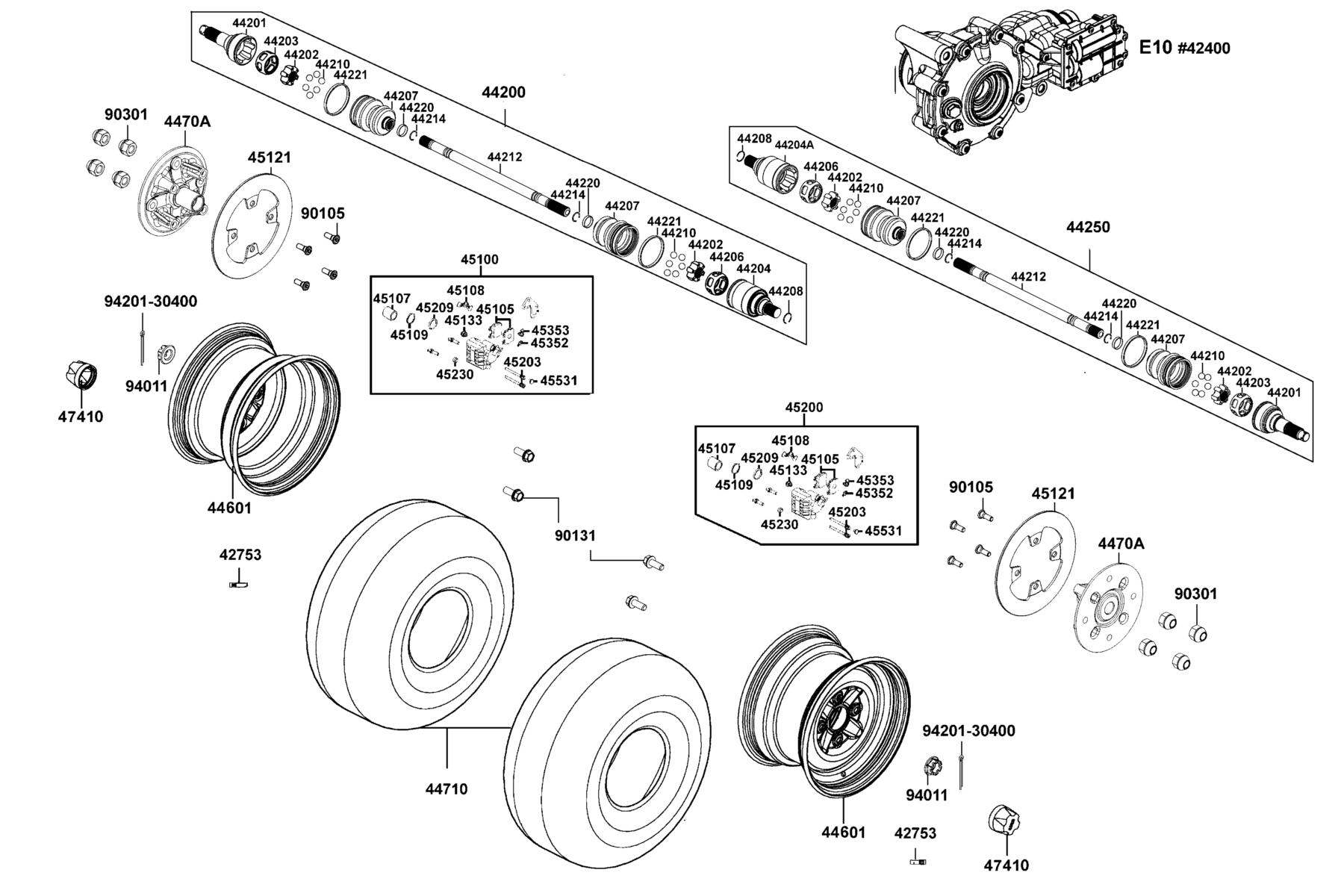 UXV 450i LE (2017~) Wheel Assy Fr parts diagram