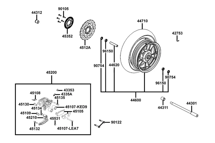 F07 Front Wheel parts diagram