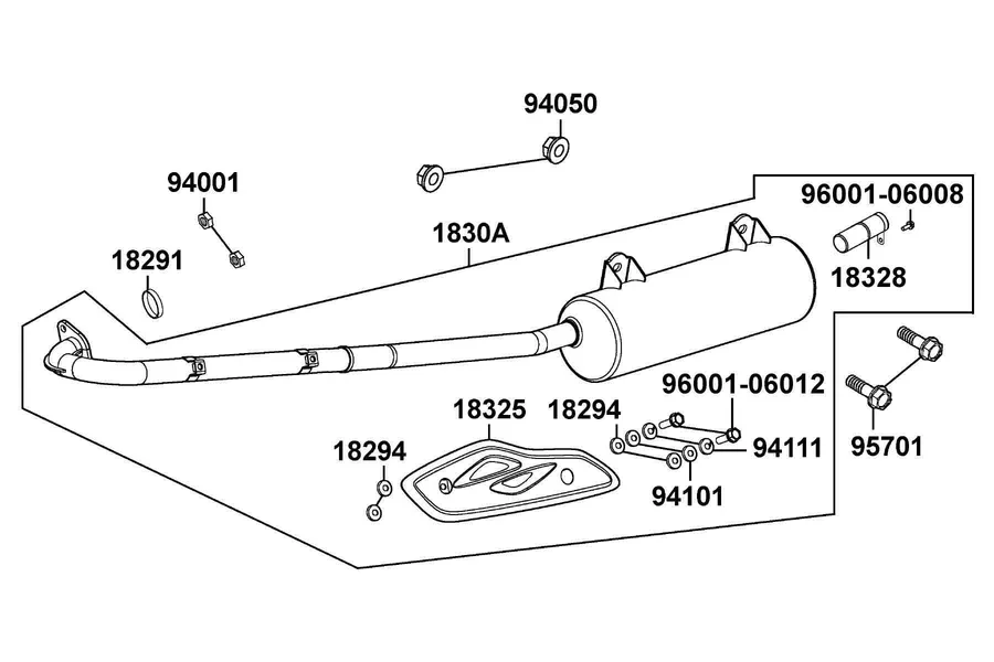 F14 Exhaust Muffler parts diagram