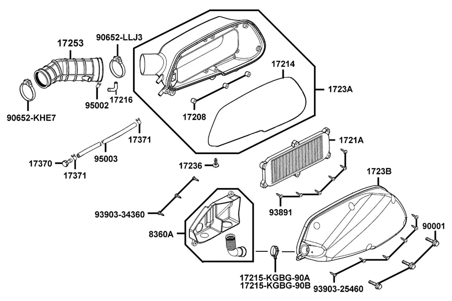F13 Air Cleaner parts diagram