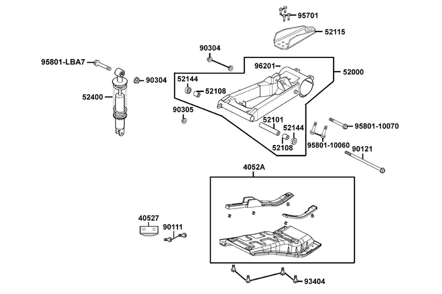 F18 Rear Fork parts diagram