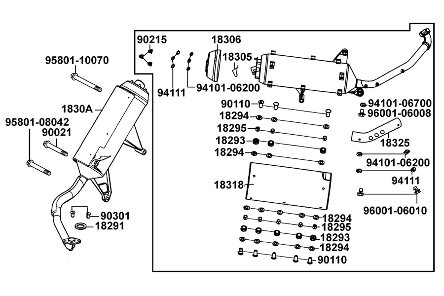 F14 Exhaust Muffler parts diagram