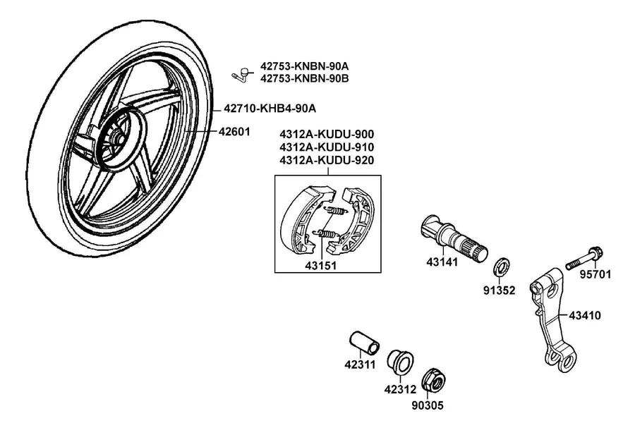 F08 Rear Wheel parts diagram