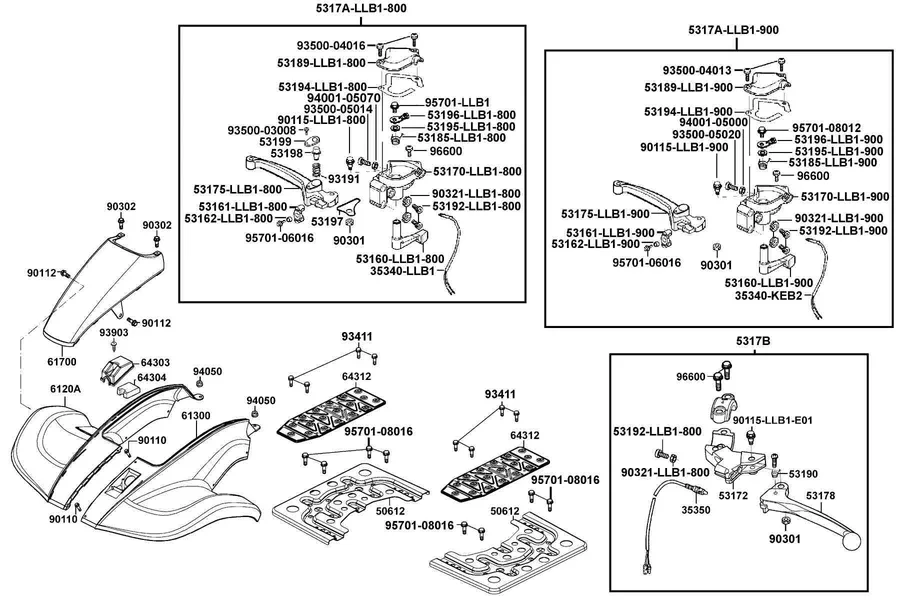 F05 Front Cover and Fr Fender parts diagram
