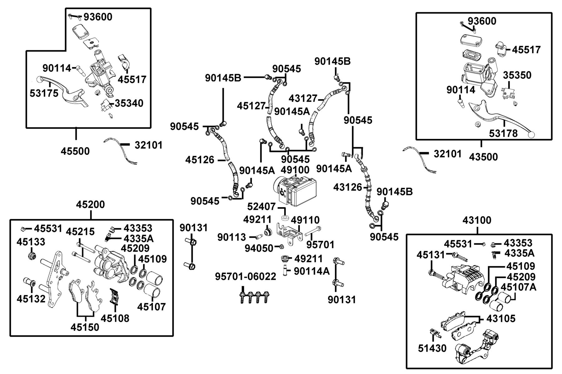 People S 150i ABS MY2026 Brake Master Cylinder parts diagram